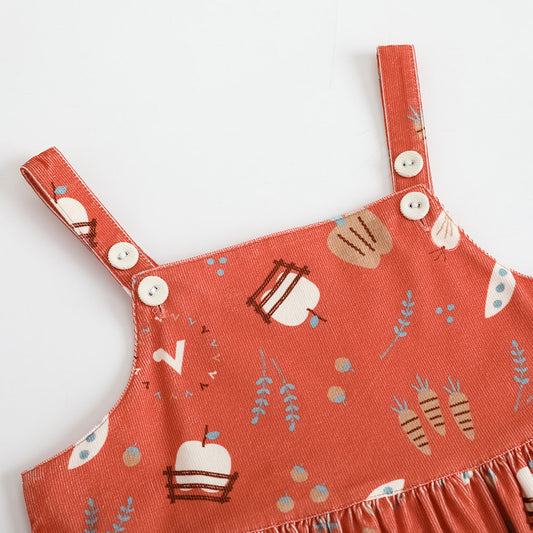 Girls Happy Farm Cotton Dress