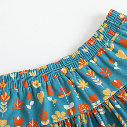 Girls Printed Cotton Skirt