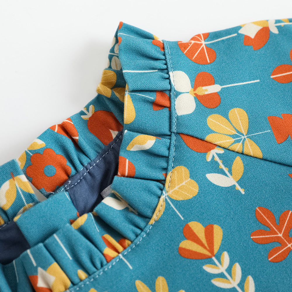 Girls Fungus Collar Printed Dress