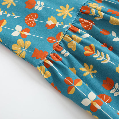 Girls Fungus Collar Printed Dress