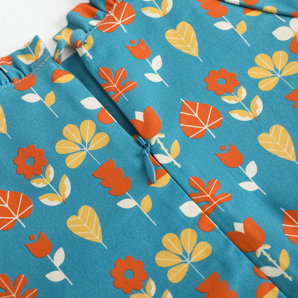 Girls Fungus Collar Printed Dress