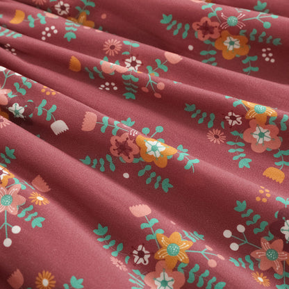 Vauva FW23-女孩紅色碎花連身裙