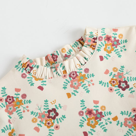 Girls White Floral Dress