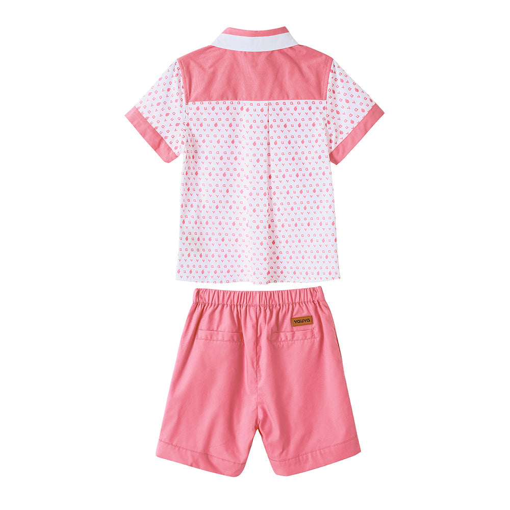 Logo Print Shirt/ Shorts Set