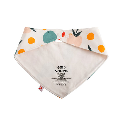 Vauva FW23-嬰兒男女通用水果印花棉質領巾（白色）