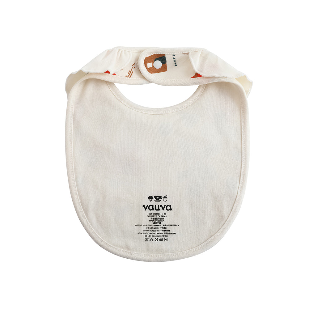 Baby Girls Pinwheel All Over Print Ruffle Cotton Bib