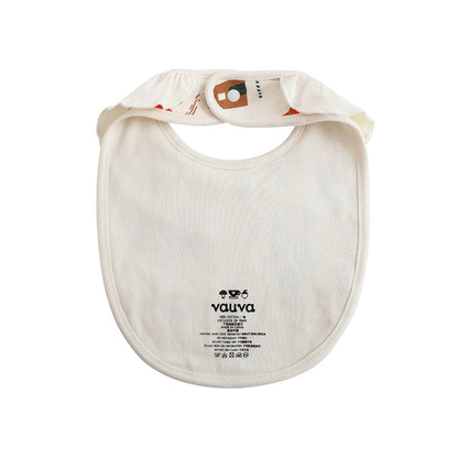 Baby Girls Pinwheel All Over Print Ruffle Cotton Bib