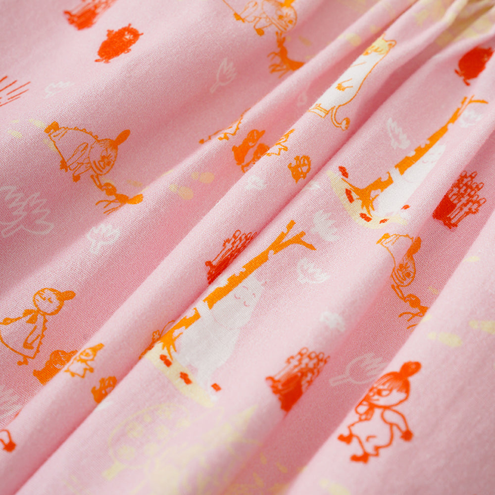 Vauva X Moomin SS23-女嬰遍布印刷棉線和底部套裝