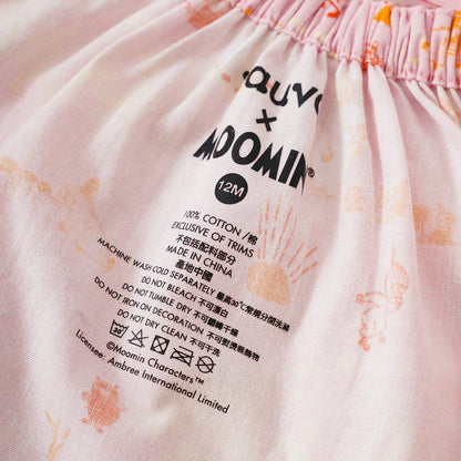 Vauva X Moomin SS23-女嬰遍布印刷棉線和底部套裝