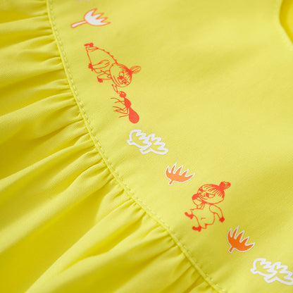 Vauva X Moomin SS23-女嬰荷葉邊棉連衣裙