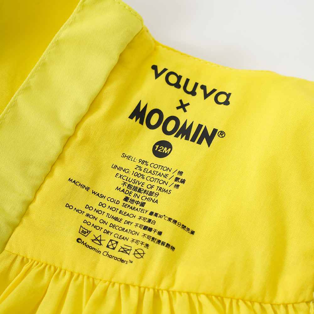 Vauva X Moomin SS23-女嬰荷葉邊棉連衣裙