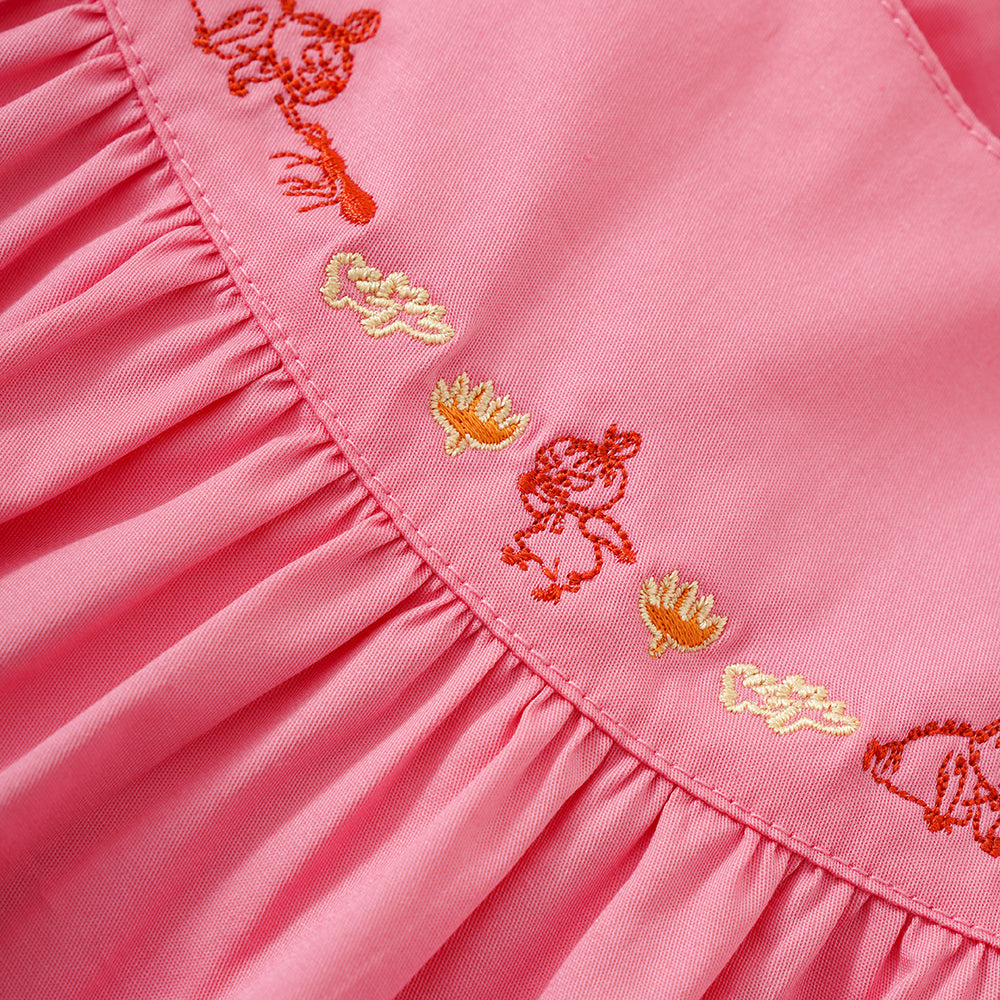 Vauva X Moomin SS23-女嬰荷葉邊棉連衣裙