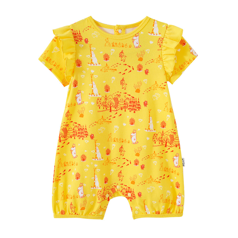 Vauva x Moomin SS23 - 女嬰全印花棉質短袖連身衣