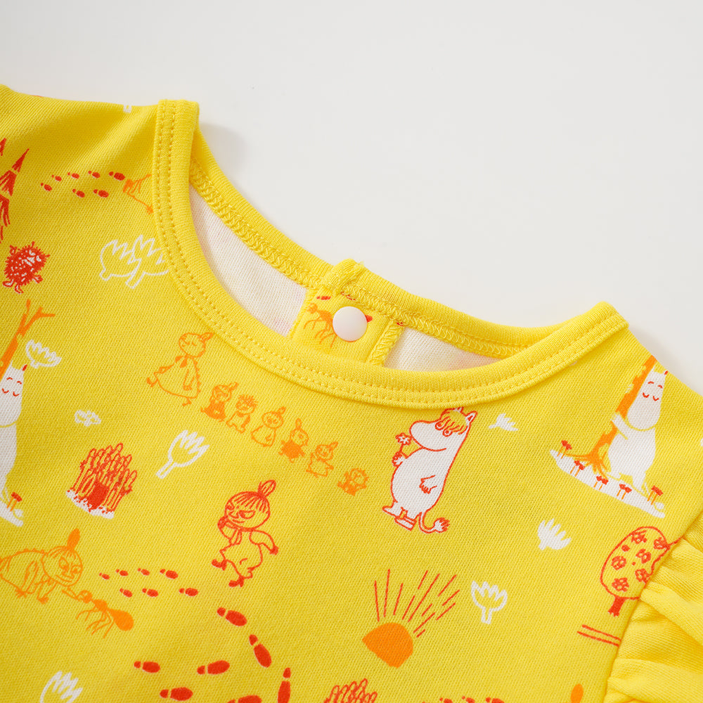 Vauva x Moomin SS23 - 女嬰全印花棉質短袖連身衣
