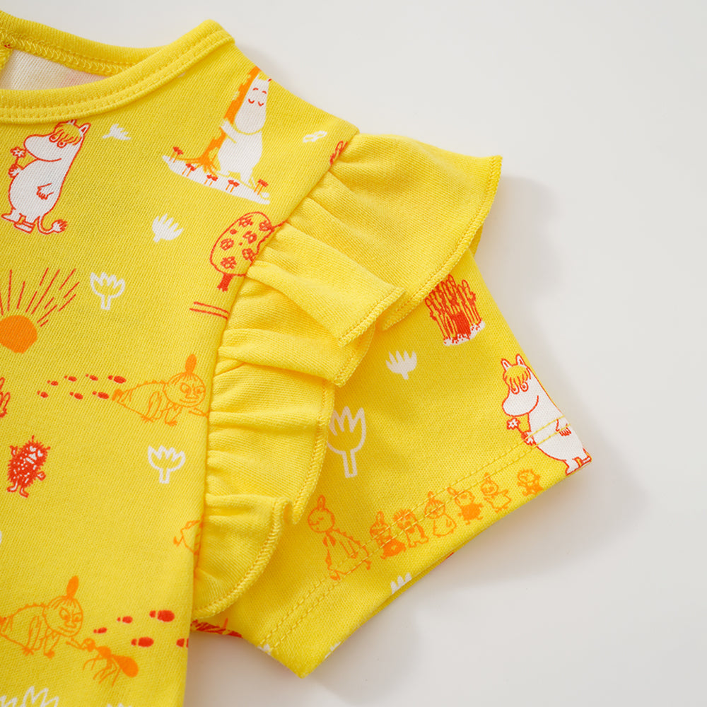 Vauva x Moomin SS23 - 女嬰全印花棉質短袖連身衣