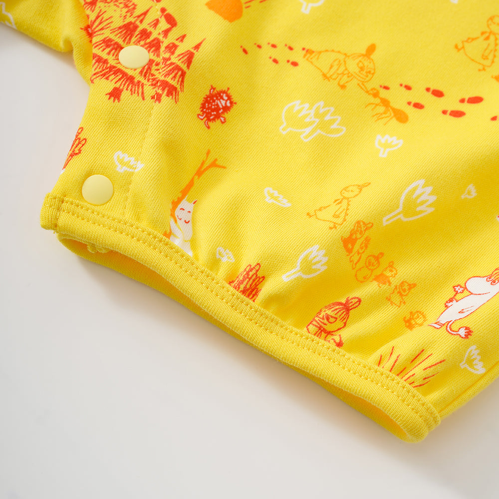 Vauva x Moomin SS23 - 女嬰全印花棉質短袖連身衣