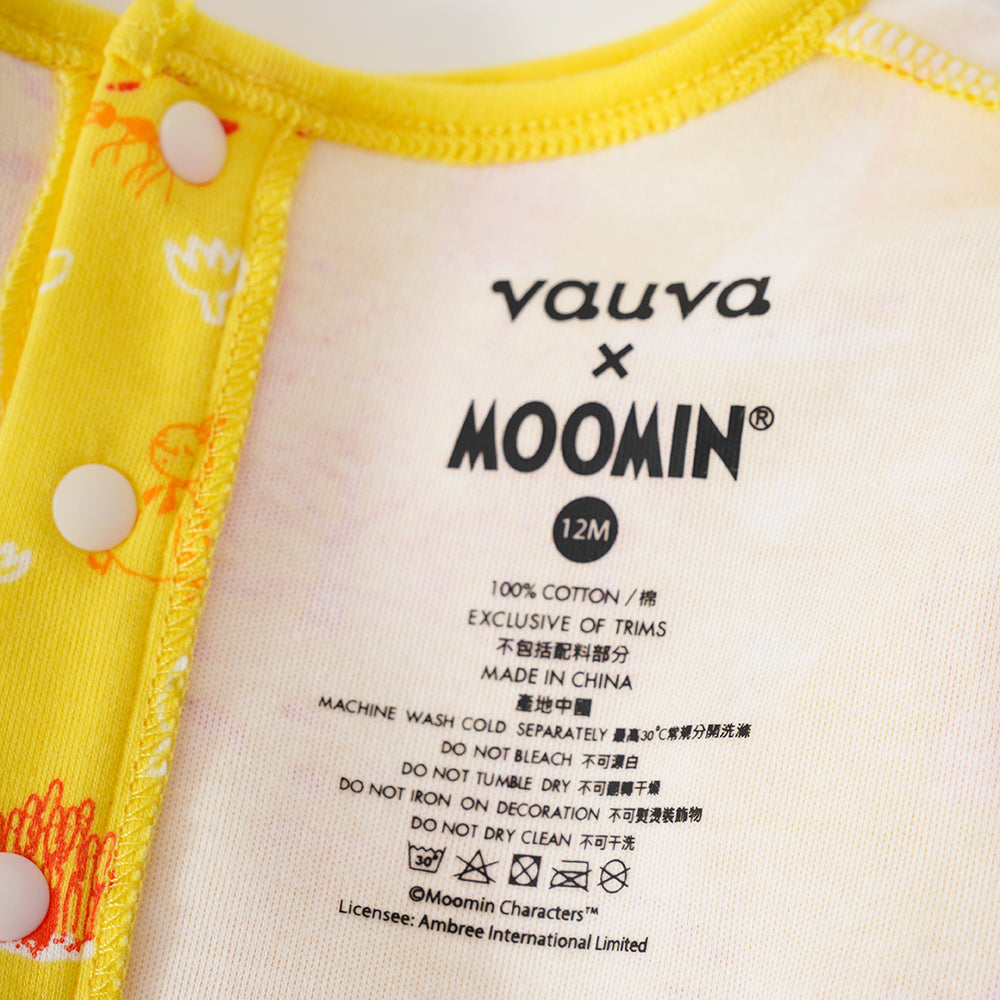 Vauva x Moomin SS23 - 女嬰全印花棉質短袖連身衣