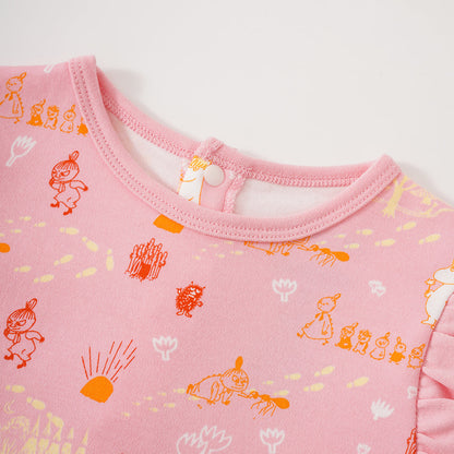 Baby Girls All Over Print Cotton Short Sleeves Romper