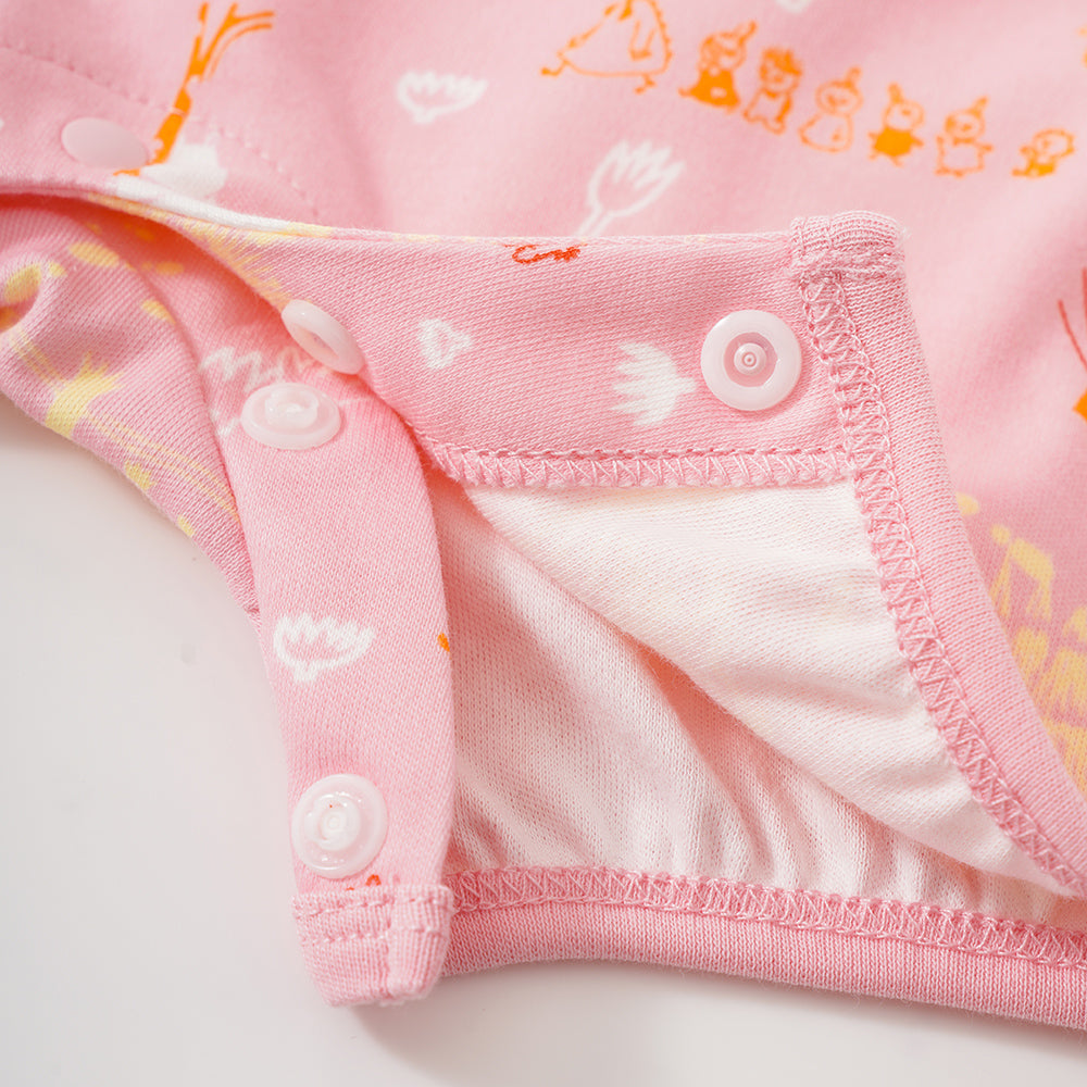 Baby Girls All Over Print Cotton Short Sleeves Romper