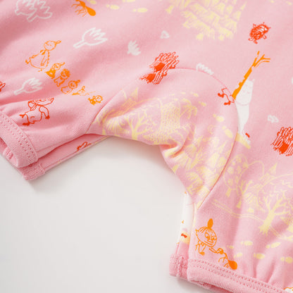 Baby Girls All Over Print Cotton Short Sleeves Romper