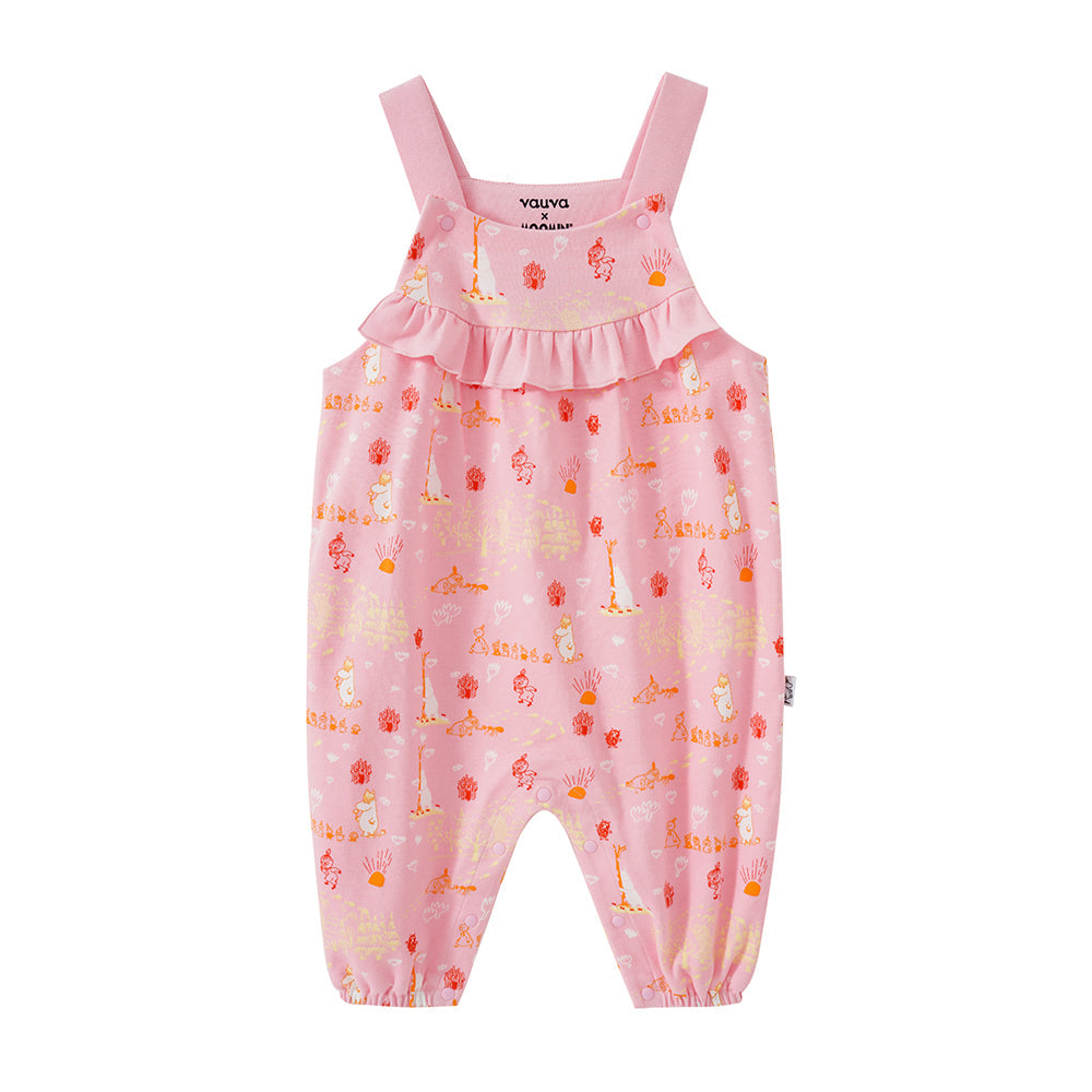 Vauva X Moomin SS23-女嬰遍布印刷棉無袖連身褲