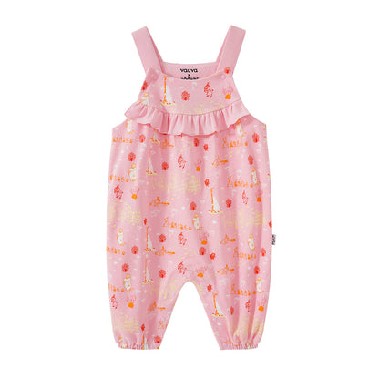 Vauva X Moomin SS23-女嬰遍布印刷棉無袖連身褲