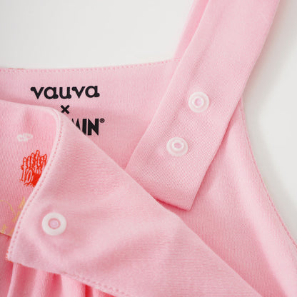Vauva X Moomin SS23-女嬰遍布印刷棉無袖連身褲