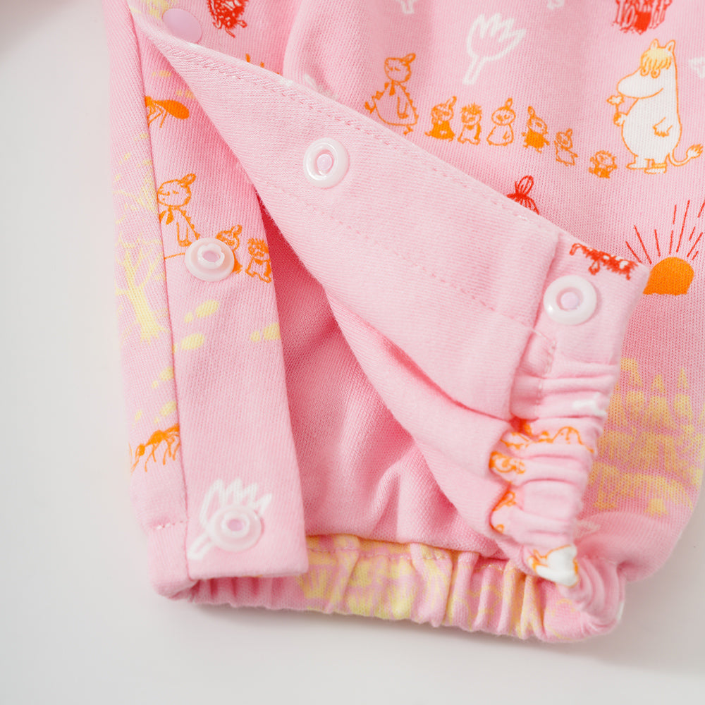 Vauva X Moomin SS23-女嬰遍布印刷棉無袖連身褲