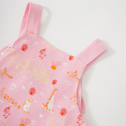 Vauva X Moomin SS23-女嬰遍布印刷棉無袖連身褲