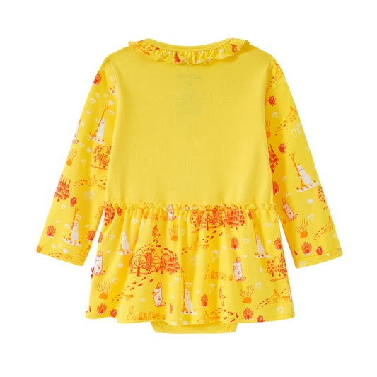 Vauva X Moomin SS23-女嬰Mo​​omin Print棉花長袖緊身衣褲