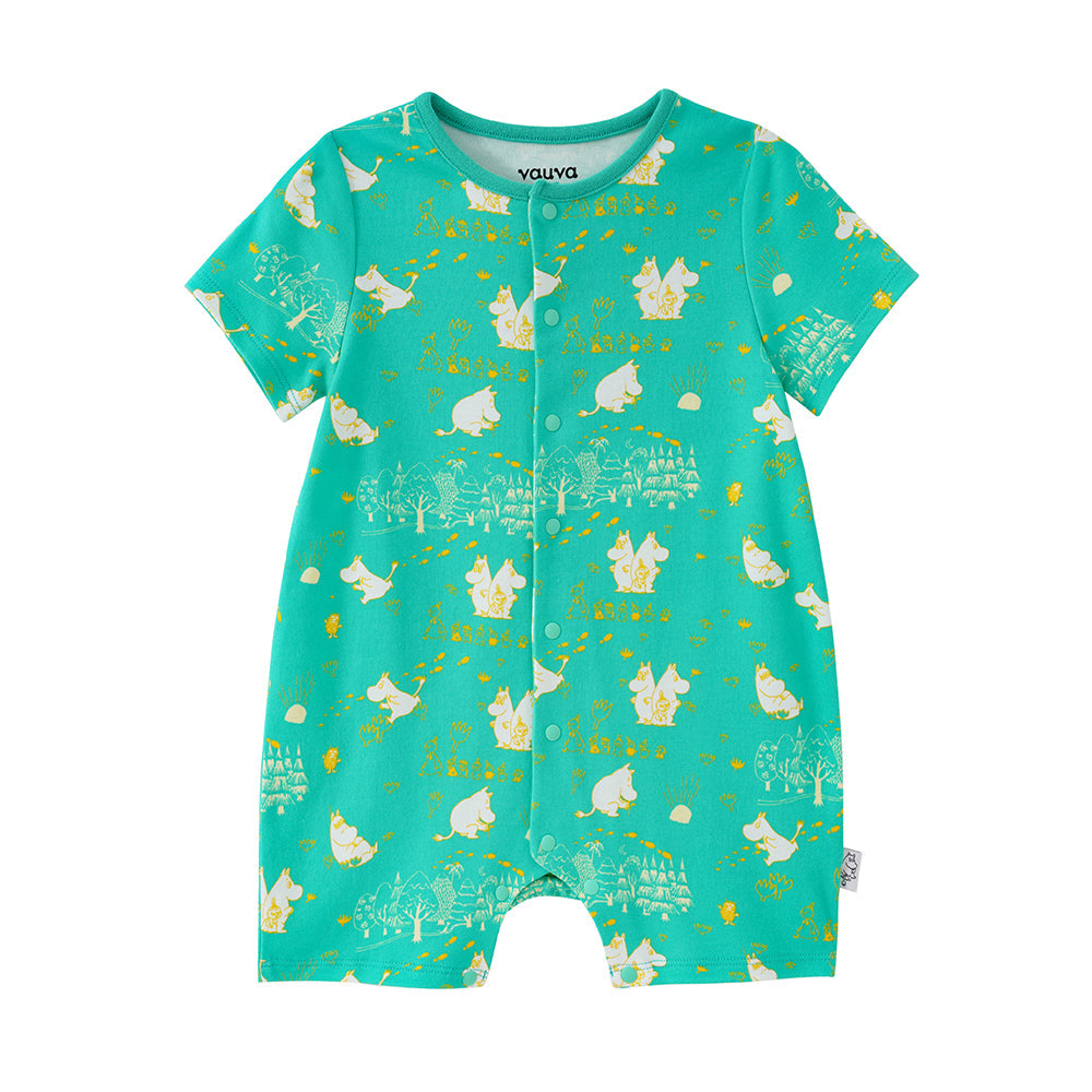 Baby Unisex All Over Print Cotton Short Sleeves Romper