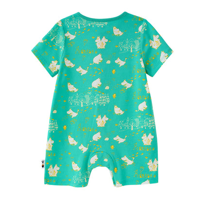 Baby Unisex All Over Print Cotton Short Sleeves Romper