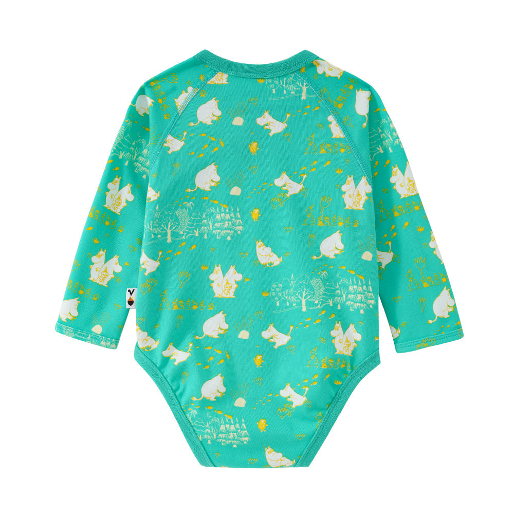 Baby Unisex All Over Print Cotton Long Sleeves Wrap Bodysuit
