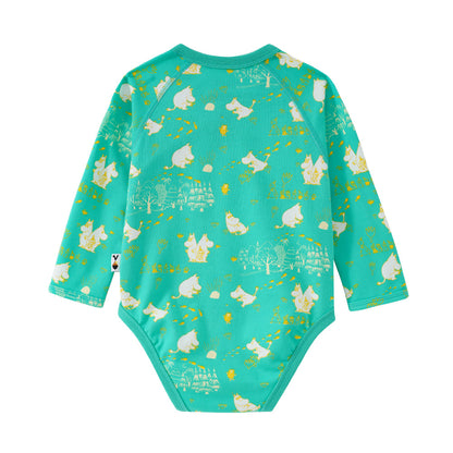 Baby Unisex All Over Print Cotton Long Sleeves Wrap Bodysuit
