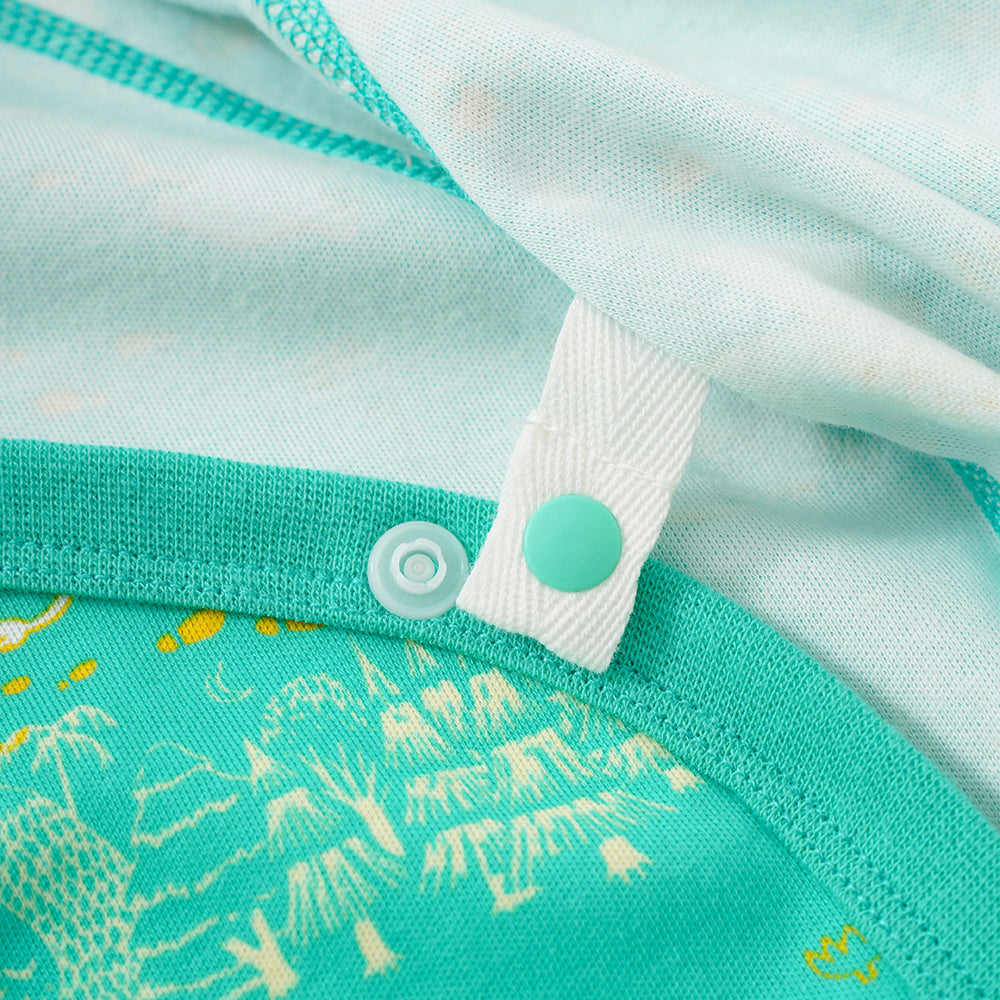 Baby Unisex All Over Print Cotton Long Sleeves Wrap Bodysuit