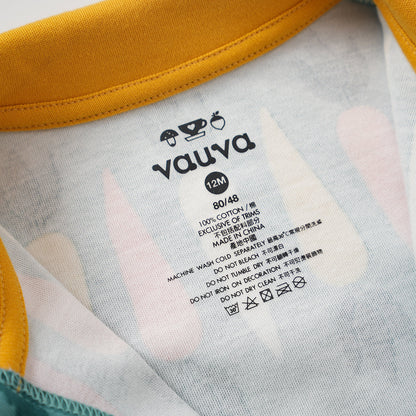 Baby Boy Carrot All Over Print Cotton Polo Long Sleeve Bodysuit