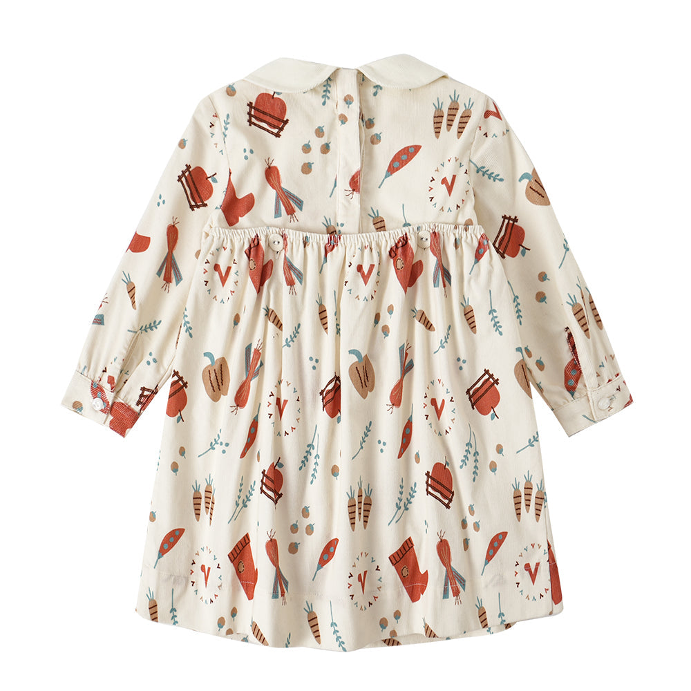 Baby Girls Happy Farm Doll Collar Dress