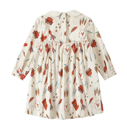 Baby Girls Happy Farm Doll Collar Dress