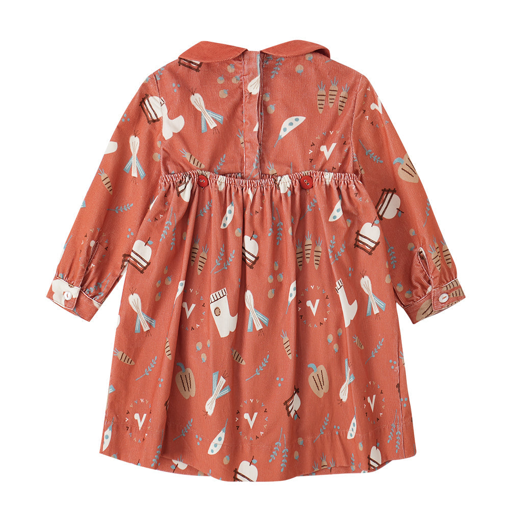 Baby Girls Happy Farm Doll Collar Dress