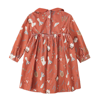Baby Girls Happy Farm Doll Collar Dress