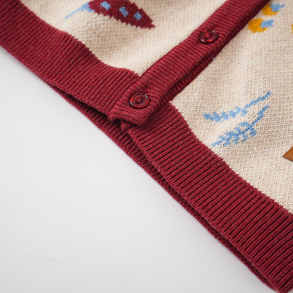 Baby Girls Farm Jacquard Cotton Cashmere Jacket