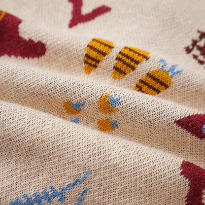 Baby Girls Farm Jacquard Cotton Cashmere Jacket