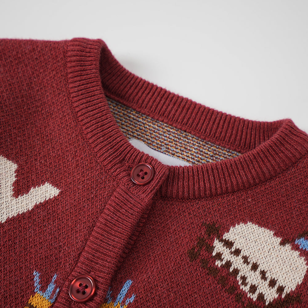 Baby Girls Farm Jacquard Cotton Cashmere Jacket