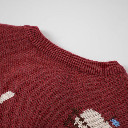 Baby Girls Farm Jacquard Cotton Cashmere Jacket