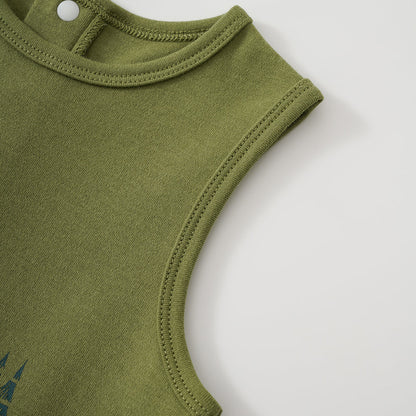 Baby Boys Moomin Print Cotton Sleeveless Romper