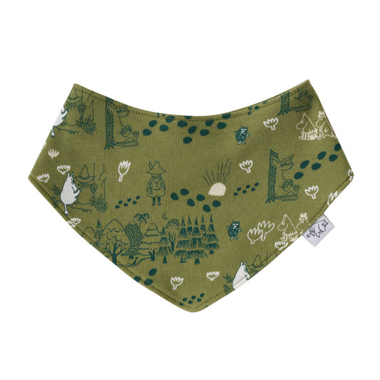 Vauva X Moomin SS23-遍布印刷棉圍兜的男嬰