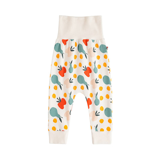 Baby Unisex Fruit All Over Print Cotton High Waist Trousers