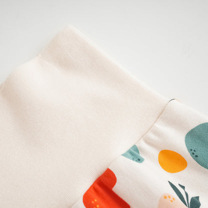 Vauva FW23-嬰兒中性水果遍布印刷棉高腰部褲子