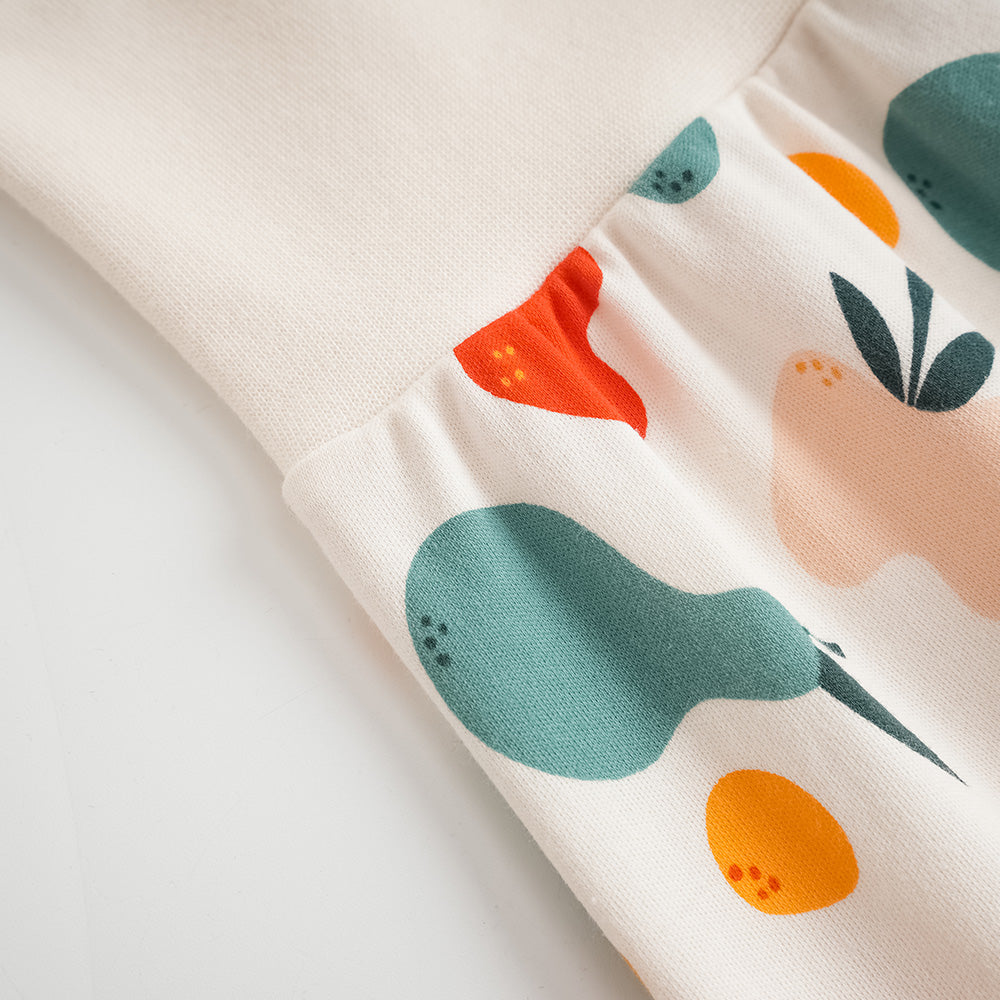 Vauva FW23-嬰兒中性水果遍布印刷棉高腰部褲子