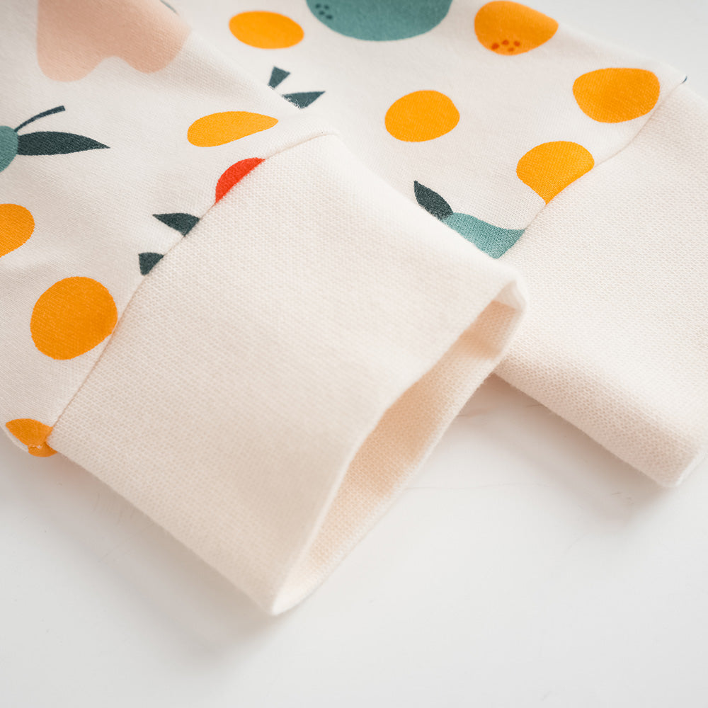 Vauva FW23-嬰兒中性水果遍布印刷棉高腰部褲子